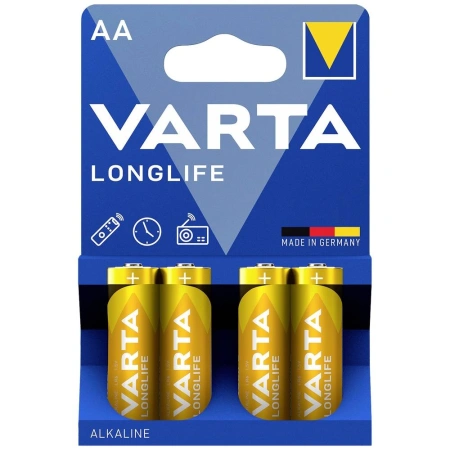 Батарейка AA LR6 Varta LONGLIFE 4106 Алкалайн блистер 4 шт.