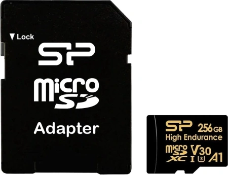 Карта памяти Silicon-Power Golden Series High Endurance 256GB  microSDXC SP256GBSTXDV3V1HSP (с адаптером)