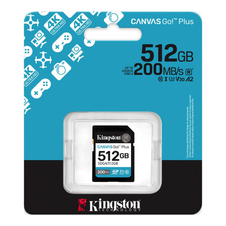 Карта памяти Kingston 512GB Canvas Go! Plus SDXC SDG4/512GB