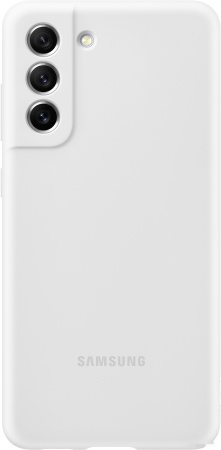 Чехол Samsung Silicone Cover S21 FE (белый) EF-PG990TWEGRU