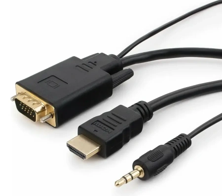 Кабель HDMI - VGA - Jack 3.5 Cablexpert A-HDMI-VGA-03-6 (1.8м, черный)