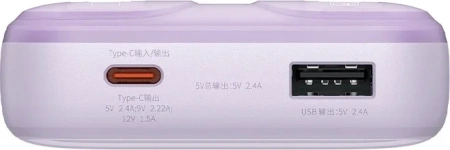 Портативное зарядное устройство Baseus Comet Series Dual-Cable Digital Display Fast Charge 20000mAh PPMD20 (сиреневый)