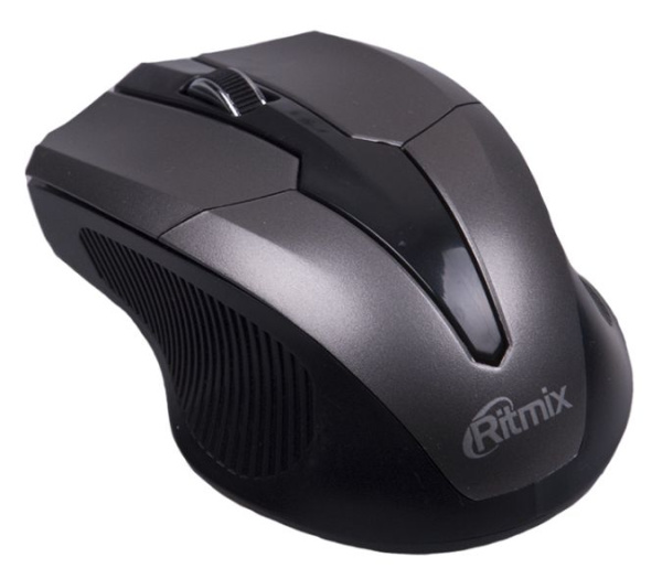 Мышь беспроводная Ritmix RMW-560, оптическая, 1 000 dpi, 3 кнопки (черный, серый)