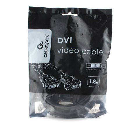 Кабель DVI Cablexpert CC-DVI2L-BK-6 (М-М, 1.8м, черный)