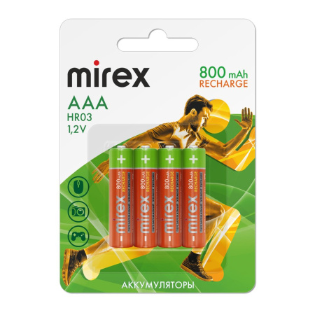 Аккумуляторы Mirex AAA HR03 800mAh 23702-HR03-08-E4 (4 шт)
