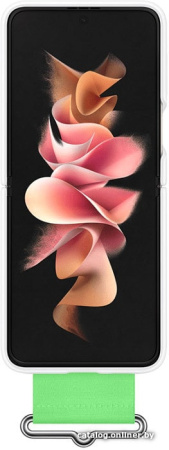 Чехол Samsung Silicone Cover with Strap для FLIP3, White