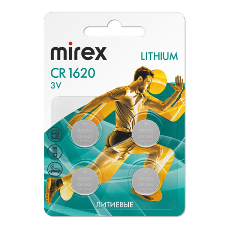 Батарейки Mirex CR1620 Lithium 23702-CR1620-E4 (4 шт)
