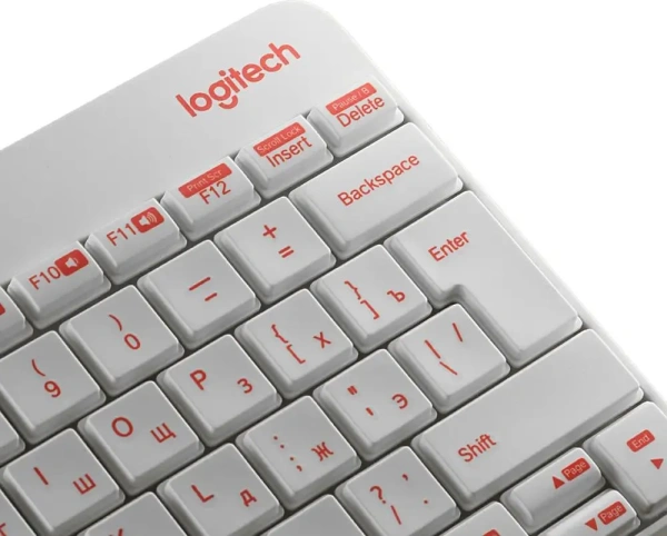 Беспроводной набор клавиатура + мышь Logitech MK240 Nano (белый/красный)