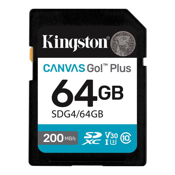 Карта памяти Kingston 64GB Canvas Go! Plus SDXC SDG4/64GB