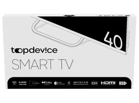 Телевизор Topdevice Frameless BS04 TDTV40BS04F_BK (40", 1920x1080, Smart TV, Wi-Fi, черный)