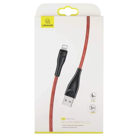 Кабель USB Type-A - Lightning Usams U41 US-SJ397 (USB 2.0, 3м, красный)