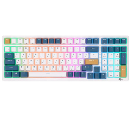 Беспроводная клавиатура Royal Kludge RK98 RGB (белый/синий/желтый, RK Brown)