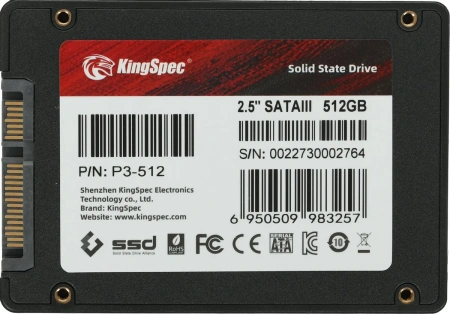 Внутренний SSD-накопитель KingSpec P3-512 512GB