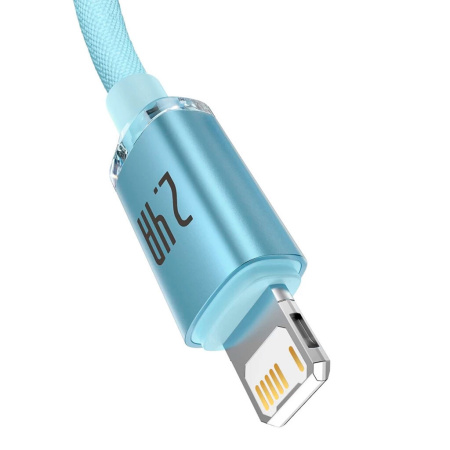 Кабель USB Type-A - Lightning Baseus Crystal Shine (USB 2.0, 2м, голубой)