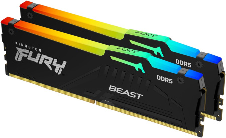 Оперативная память Kingston 2x32ГБ FURY Beast RGB DDR5 KF564C32BBEAK2-64 (6400МГц, EXPO)