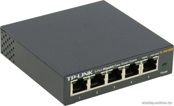 TP-Link 5-Port Gigabit Desktop Easy Smart Switch, 5 10/100/1000Mbps RJ45 ports, MTU/Port/Tag-based VLAN, QoS, IGMP Snooping