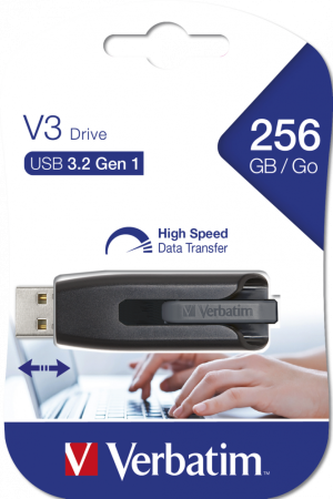 Флешка 256GB Verbatim V3 USB 3.0 49168 (черная)