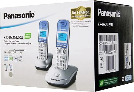 Радиотелефон Panasonic KX-TG2512RUS (база + 2 трубки)
