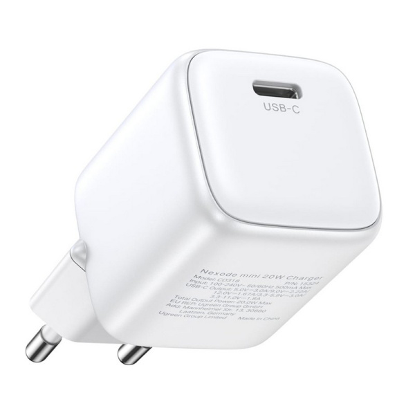 Сетевое зарядное устройство Ugreen CD318 15324 (Type-C, 20W, белый)