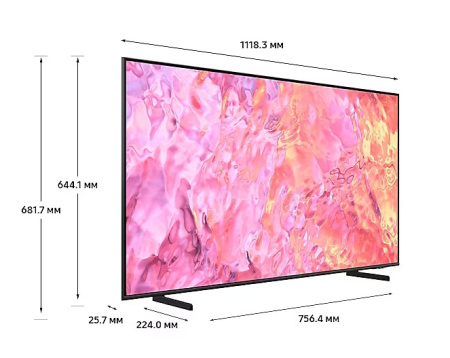 Телевизор Samsung QLED 4K Q60C (50", 3840x2160 (4K UHD), VA, Smart TV (Samsung Tizen), Wi-Fi, Bluetooth, черный)