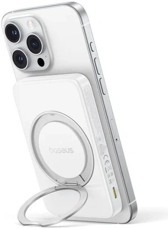 Внешний аккумулятор Baseus PicoGo Qi2 Magnetic Power Bank 5000mAh 20W (белый)