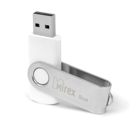 Флешка 8GB USB Flash Mirex SWIVEL (Белый) 13600-FMUSWT08