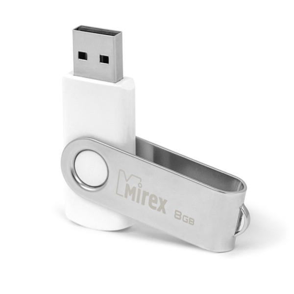 Флешка 8GB USB Flash Mirex SWIVEL (Белый) 13600-FMUSWT08