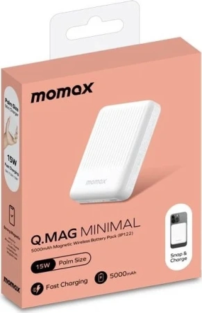 Портативное зарядное устройство Momax Q.MAG Minimal IP122 5000mAh (Type-C, 15W, белый)