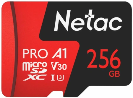 Карта памяти Netac 256GB P500 Extreme Pro MicroSDXC NT02P500PRO-256G-R (с адаптером)