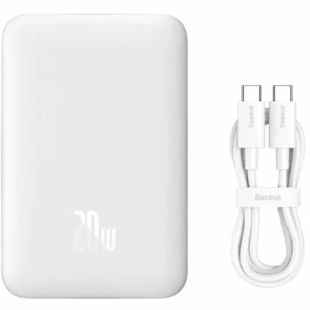 Внешний аккумулятор Baseus Magnetic Mini Air Wireless Fast Charge Power Bank 20W 6000mAh (белый)