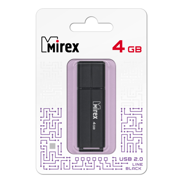 Флешка 4GB Mirex Color Blade Line USB 2.0 (черный)