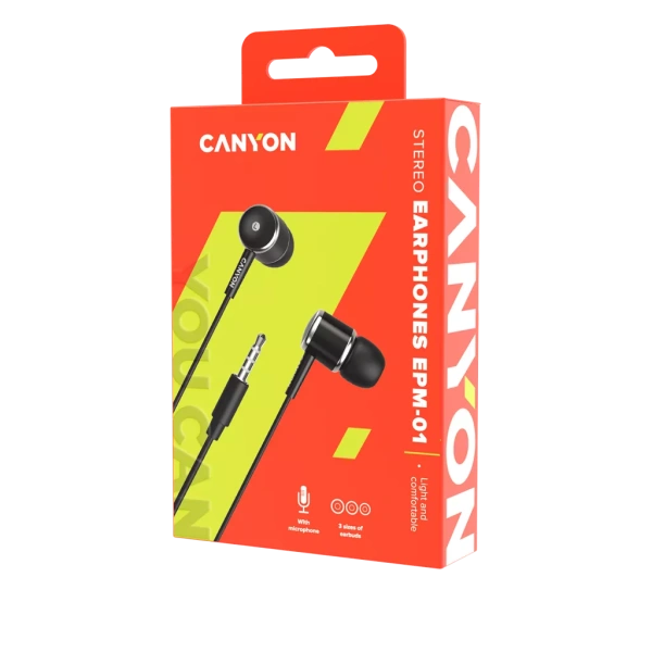 Наушники с микрофоном Canyon EPM-01 (черный)