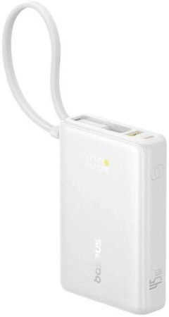 Внешний аккумулятор Baseus Picogo PPPG-1W45C Digital Display Power Bank 45W 10000mAh (белый)