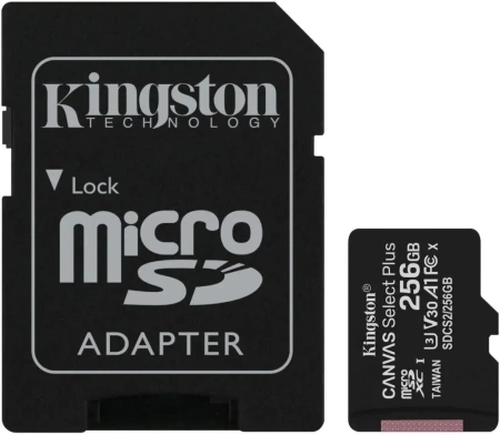 Карта памяти Kingston 256GB Canvas Select Plus microSDXC SDCS2/256GB (с адаптером)
