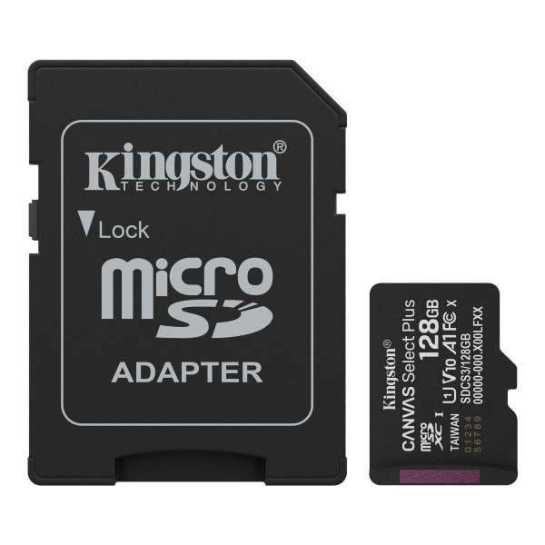 Карта памяти Kingston 128GB Canvas Select Plus microSDXC SDCS3/128GB
