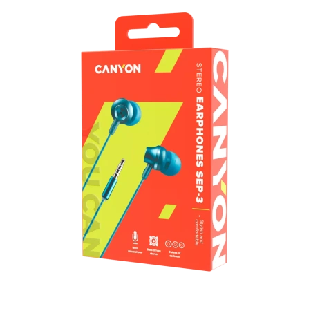 Наушники с микрофоном Canyon SEP-3 (синий)