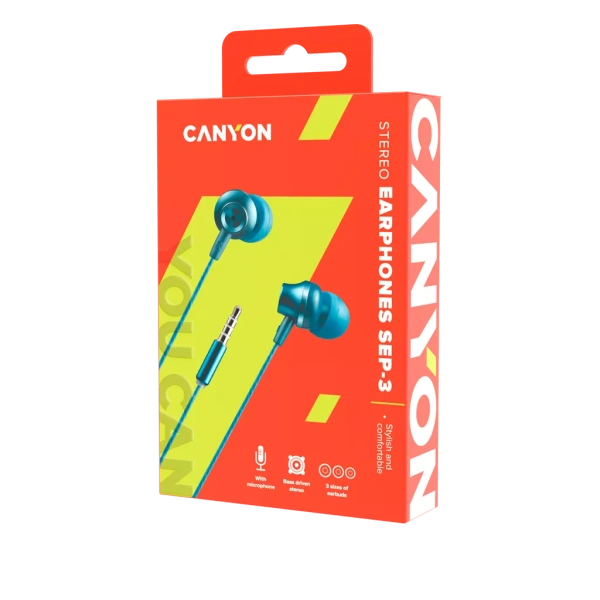 Наушники с микрофоном Canyon SEP-3 (синий)