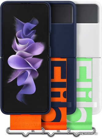 Чехол Samsung Silicone Cover with Strap для FLIP3, Navy