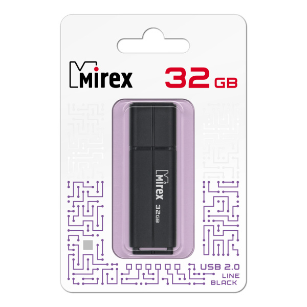 Флешка 32GB Mirex Color Blade Line USB 2.0 13600-FMULBK32 (черный)