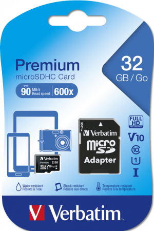 Карта памяти Verbatim 32Gb Premium MicroSDHC 44083 (с адаптером)