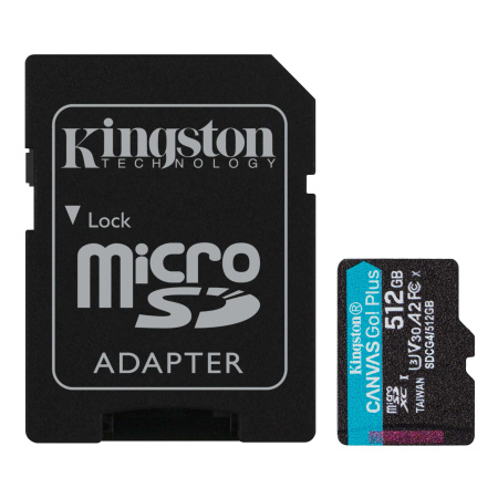 Карта памяти Kingston 512GB Canvas Go! Plus microSDXC SDCG4/512GB (с адаптером)