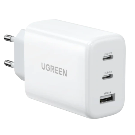 Сетевое зарядное устройство Ugreen CD275 90496 (Type-A/Type-C, 65W, белый)