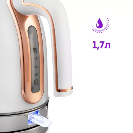 Чайник Kitfort KT-6102-3 (белый с золотом)