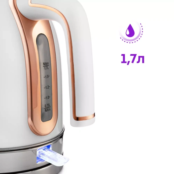 Чайник Kitfort KT-6102-3 (белый с золотом)