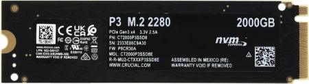 Внутренний SSD-накопитель Crucial P3 2TB CT2000P3SSD8
