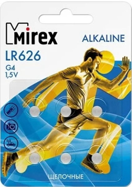 Батарейки Mirex 23702-LR626-E6