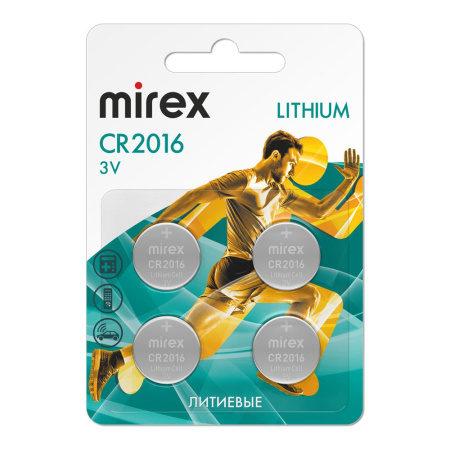 Батарейки Mirex CR2016 Lithium 23702-CR2016-E4 (4 шт)