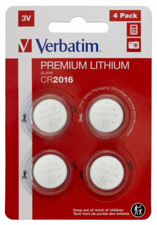 Батарейка Verbatim CR2016 Verbatim литиевая блистер 4 шт. 49531