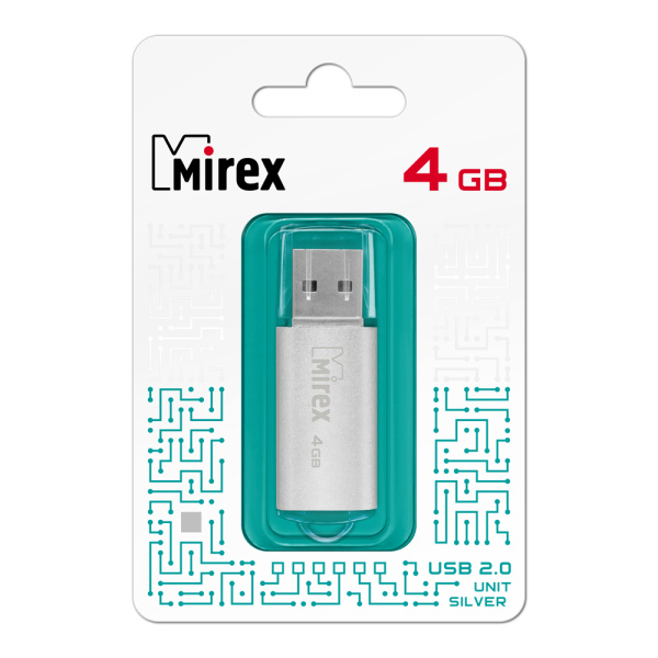 Флешка 4GB USB Flash Mirex Unit (Серебристый) 13600-FMUUSI04