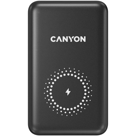 Внешний аккумулятор с функцией беспроводной зарядки Canyon PB-1001 10000mAh (черный)